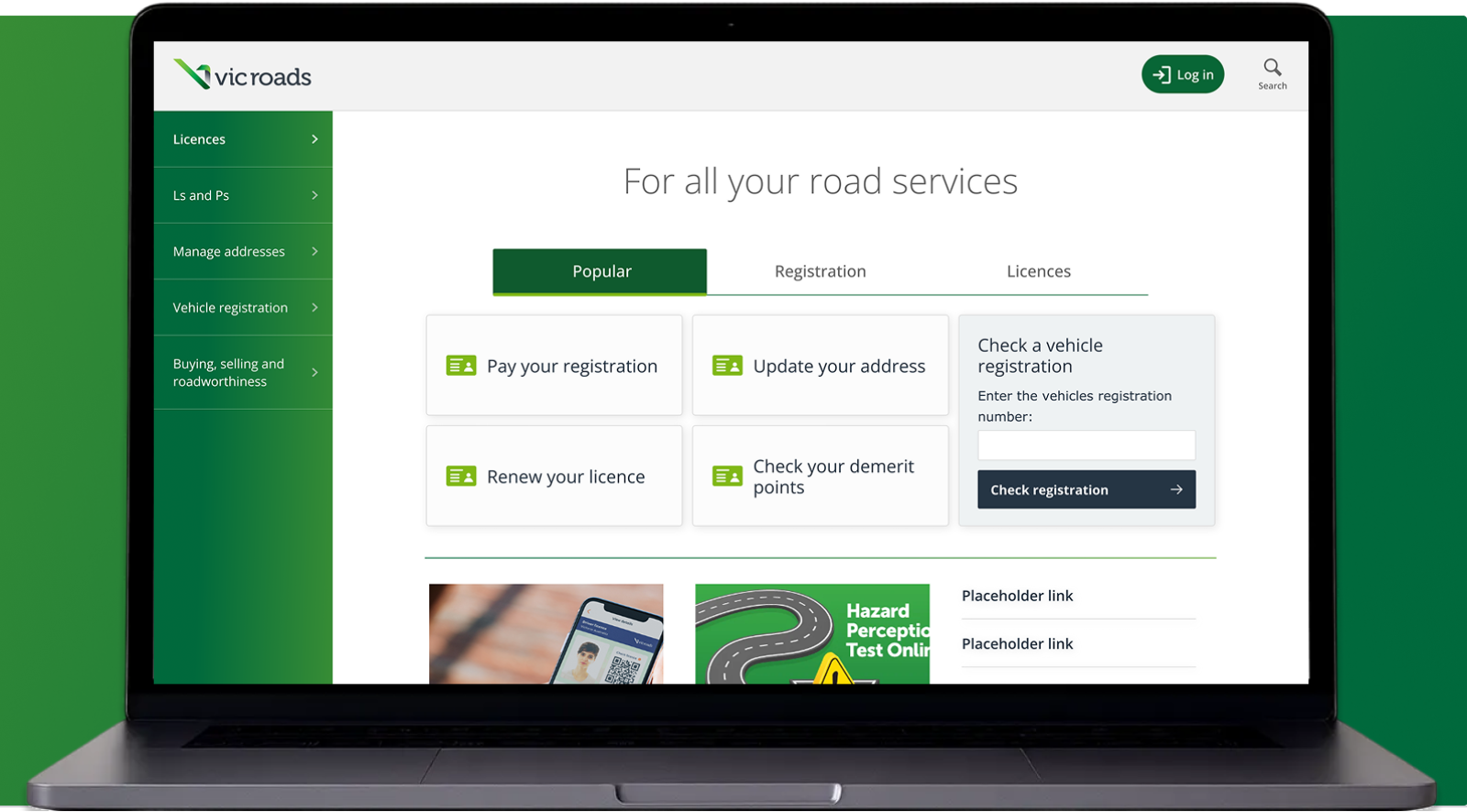 VicRoads Homepage and Navigation Redesign project visual