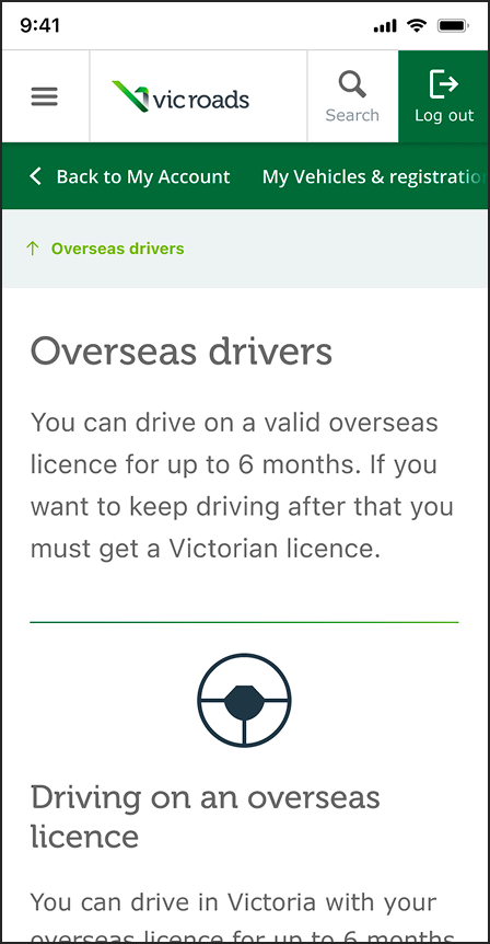 Mobile VicRoads navigation